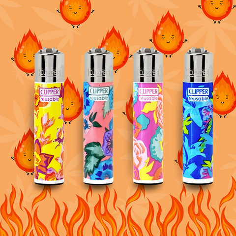 Isqueiro Mini Clipper Floral Pattern