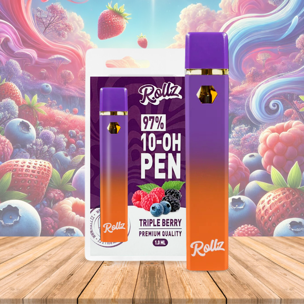 Vaporizador desechable Rollz de 10-OH 97 %, triple baya, 2 ml/1 ml