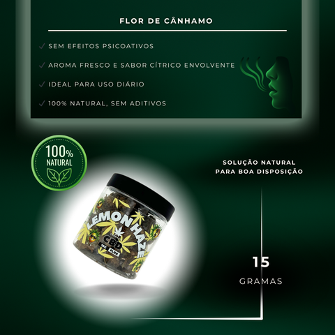 Flor de CBD Lemon Haze, 15 Gramas