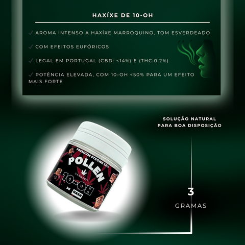 Haxixe de 10-OH Pollen Premium Strong 50%, 3g