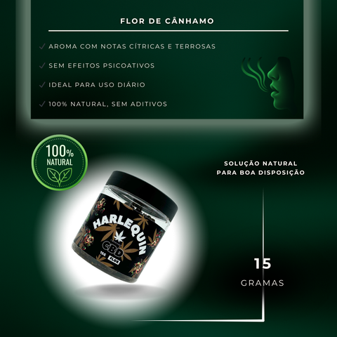 Flor de CBD Harlequin, 15 Gramas