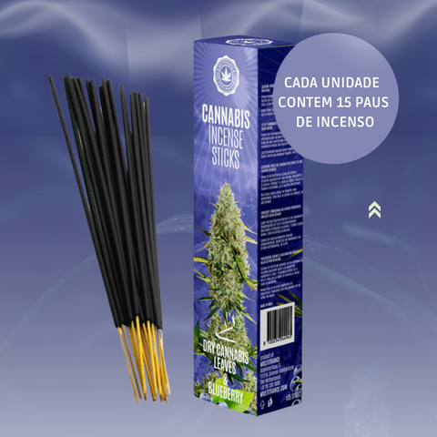 Incenso de Canábis, Mirtilo e Folhas Secas de Cannabis