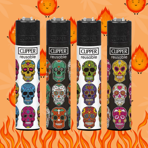 Isqueiro Clipper Triple Skull